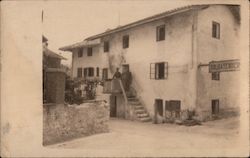 Soldiers at Building World War I Postcard Postcard Postcard