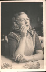 Woman Smoking Cigarette Postcard