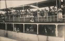 People on Deck of Ship - Soviet Era Boats, Ships Postcard Postcard Postcard