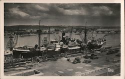 Ship Docked at Port of Bordeaux France Postcard Postcard Postcard