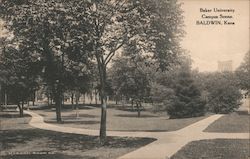 Campus Scene Baker University Baldwin, KS Postcard Postcard Postcard