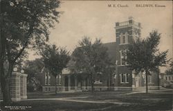 M.E. Church Baldwin, KS Postcard Postcard Postcard