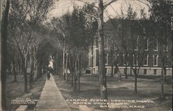 Campus Scene, Looking North, Baker University Postcard