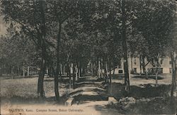 Campus Scene, Baker University Baldwin, KS Postcard Postcard Postcard