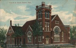 First M. E. Church Baldwin, KS Postcard Postcard Postcard