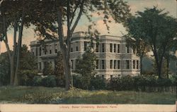 Library, Baker University Postcard