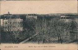 Bird's Eye View of Baker University Postcard