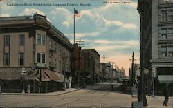 Looking up Main Street in the Japanese District Seattle, WA Postcard Postcard Postcard