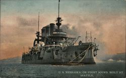 U.S. Nebraska, on Puget Sound, Built at Seattle Postcard