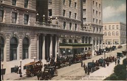 A Busy Street Scene and Entrance to Hotel St Franis San Francisco, CA Postcard Postcard Postcard