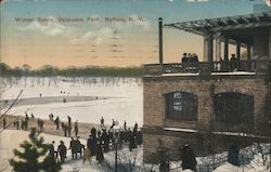 Winter Scene, Delaware Park Postcard