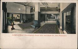 Lobby of Hotel Washington San Francisco, CA Postcard Postcard Postcard