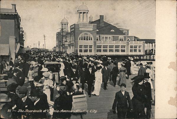 The Boardwark of Virginia Avenue Atlantic City, NJ Postcard