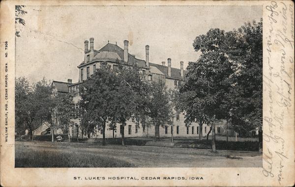 St. Luke's Hospital Cedar Rapids, IA Postcard