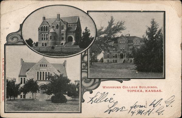 Washburn College Buildings Topeka KS Postcard   Card00827 Fr 