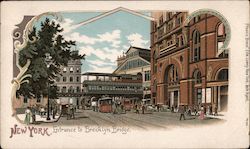 Entrance to Brooklyn Bridge New York, NY Postcard Postcard Postcard