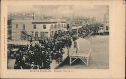 Crowded Boardwalk, Atlantic City New Jersey Postcard Postcard Postcard