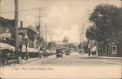 Main Street Malden, MA Postcard Postcard Postcard