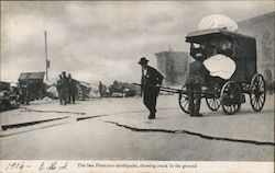 The San Francisco Earthquake, showing crack in the ground, 1906 California Postcard Postcard Postcard