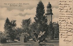 View of grounds at State Hospital Rochester, MN Postcard Postcard Postcard