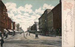 Looking Down Canal Street From Campau Square Postcard