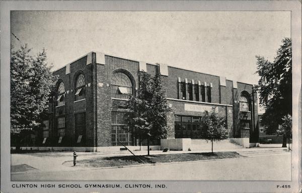 Clinton High School Gymnasium Indiana Postcard