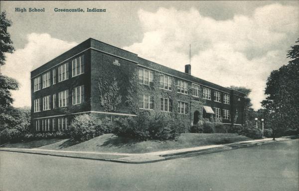 High School Greencastle, In Postcard