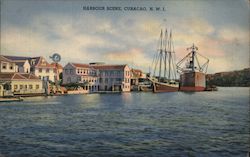 Harbour Scene Curacao Caribbean Islands Postcard Postcard Postcard