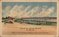 Chain of Rocks Bridges, St. Louis, MO Postcard