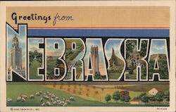 Greetings From Nebraska Postcard Postcard Postcard