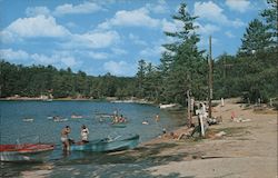 Public Beach on Clear Lake West Branch, MI Postcard Postcard Postcard