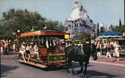 Horse Drawn Streetcar at Disneyland Postcard Postcard Postcard