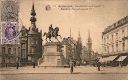 Statue Leopold I Antwerp, Belgium Postcard Postcard Postcard