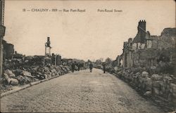 Port-Royal Street with WWI destruction Postcard