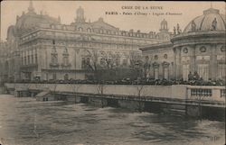 Crue de la Seine, Palais d'Orsay - Legion d'Honneur Paris, France Postcard Postcard Postcard