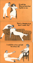 Lot of 3: Man Wooing Woman Postcard