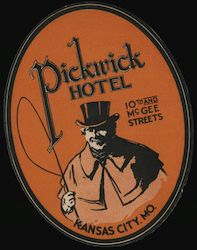 Pickwick Hotel Luggage Label