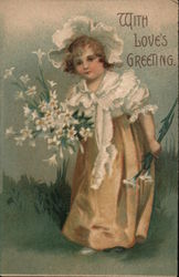 A Lone Children - With Love's Greeting Postcard