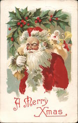 A Merry Christmas Santa with Toys Santa Claus Postcard Postcard Postcard