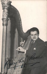 Poky La Rocca Playing Harp Men Postcard Postcard Postcard