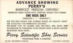 Advance Showing Perry's Barefoot Freedom Oxfords Postcard