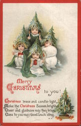 Merry Christmas To You! Christmas Trees and Candle Light. Make The Christmas Season Bright Postcard