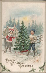 Hearty Christmas Greetings Postcard