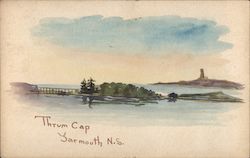 Thrum Cap Nova Scotia Hand Drawn Watercolor Postcard