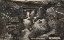 "Tommy's" Look-out in a Captured Trench at Orvillers World War I Postcard Postcard Postcard