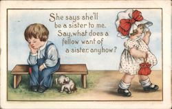 Children - She Says She'll be a Sister to Me Postcard Postcard Postcard