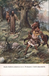 Prince Oldřich in the forests of Sázavské Postcard