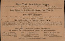 New York Anti Saloon League Postcard