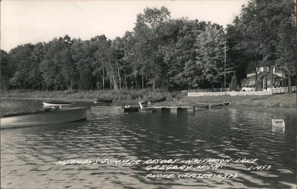 Herman's Summer Resort Gregory, MI Postcard