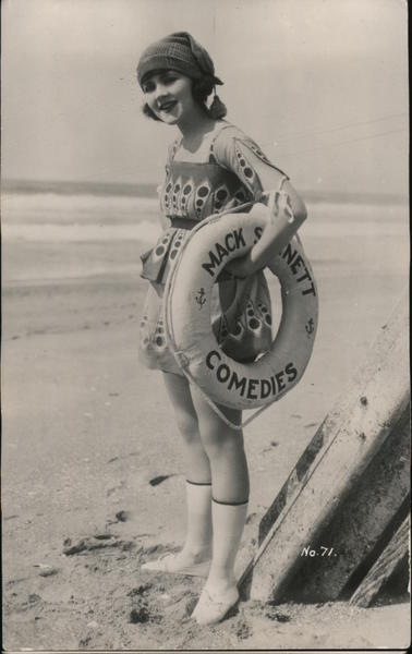 Mack Sennett Comedies Girl 71 Swimsuits And Pinup Postcard 